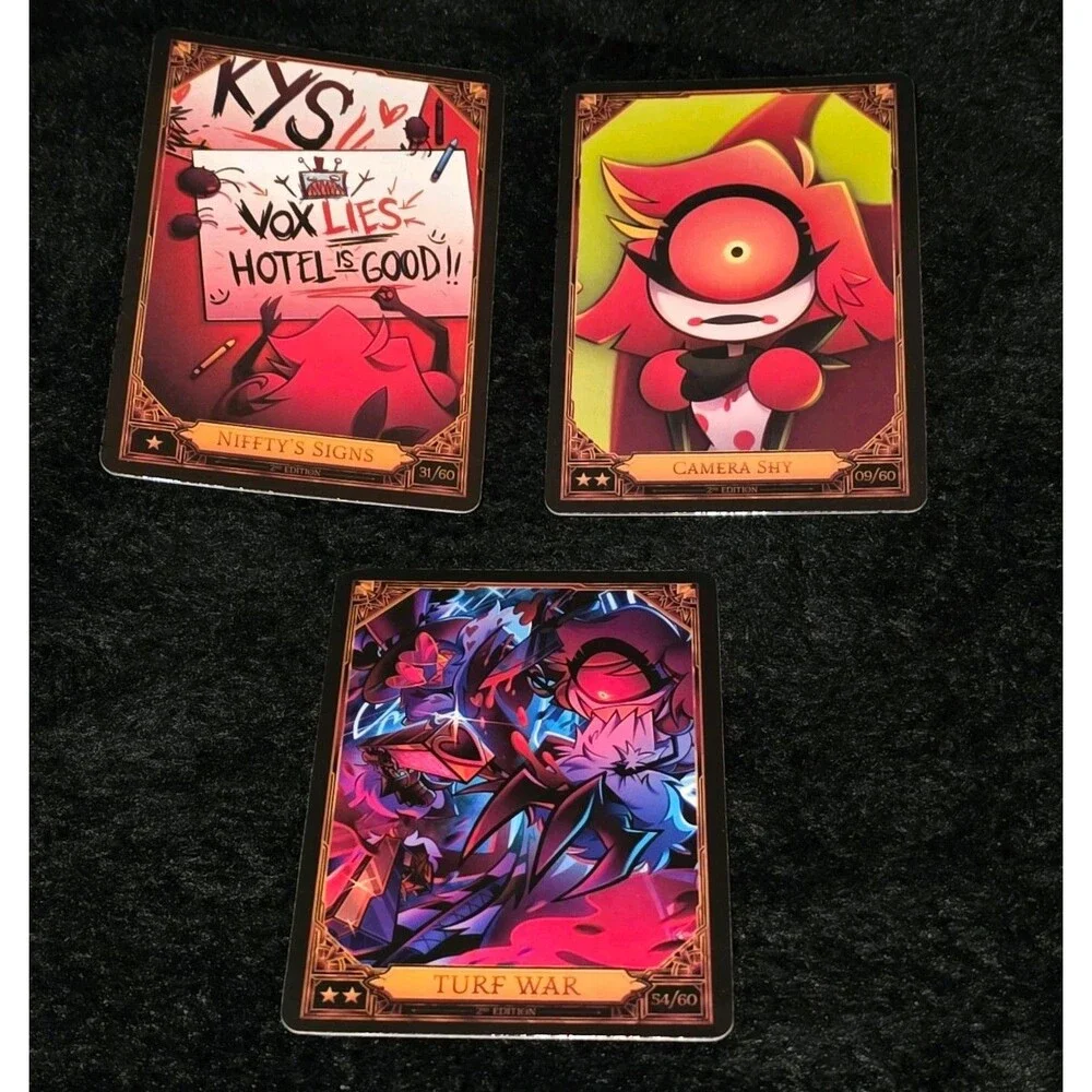 Lot Of 3 Hazbin Hotel Cards Turf War Niffty's Signs Camera Shy 09,31,54/60 S2